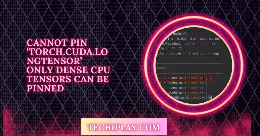 Cannot Pin ‘Torch.Cuda.Longtensor’ Only Dense CPU Tensors Can Be Pinned